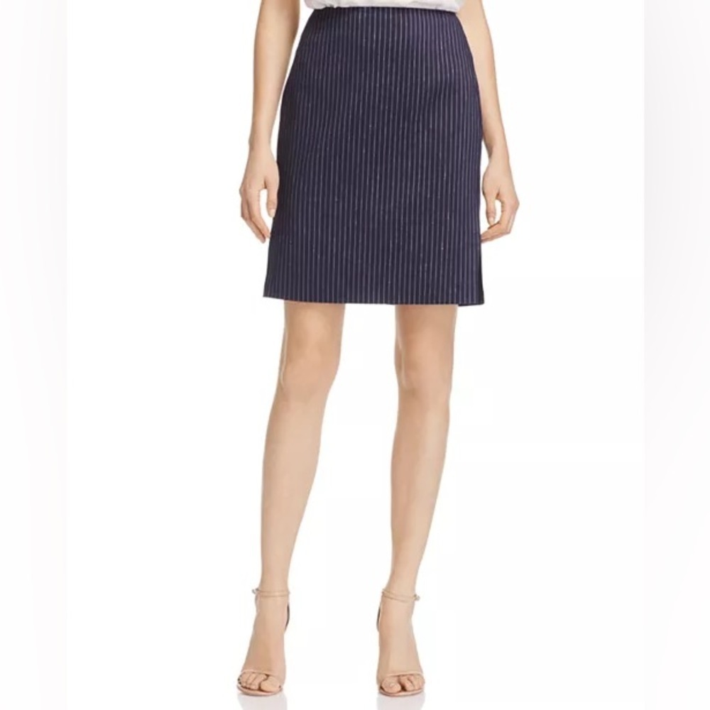 Dylan Gray Navy Blue‎ Pinstripe Pencil Skirt Preppy Office Women’s Size 8